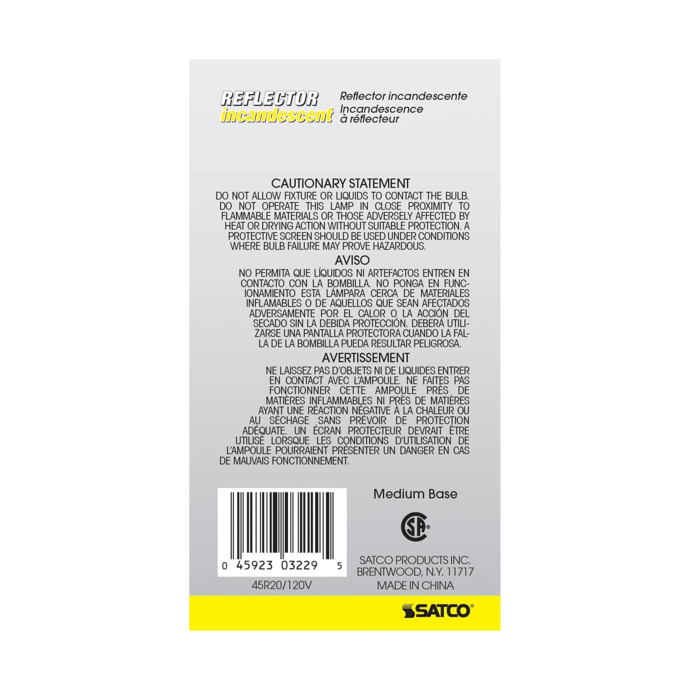 45R20 REFLECTOR STD BASE - S3229