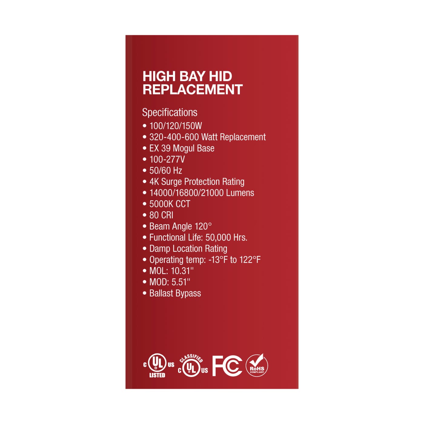 150W/LED/HID-HB/5K/100-277V - S33117