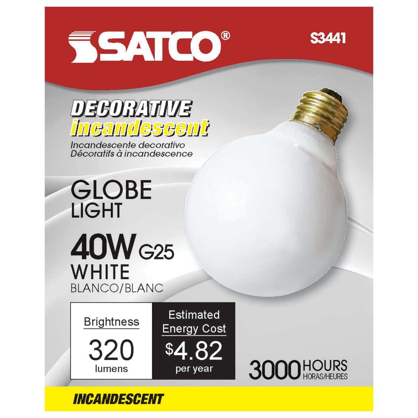 40W G25 STD WHT - S3441