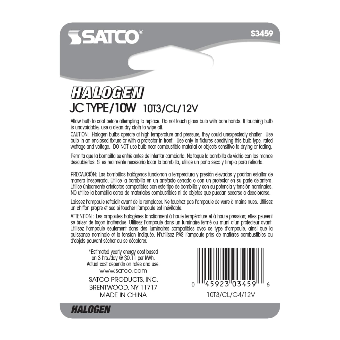 10T3Q/CL 12V. BI PIN CARDED - S3459