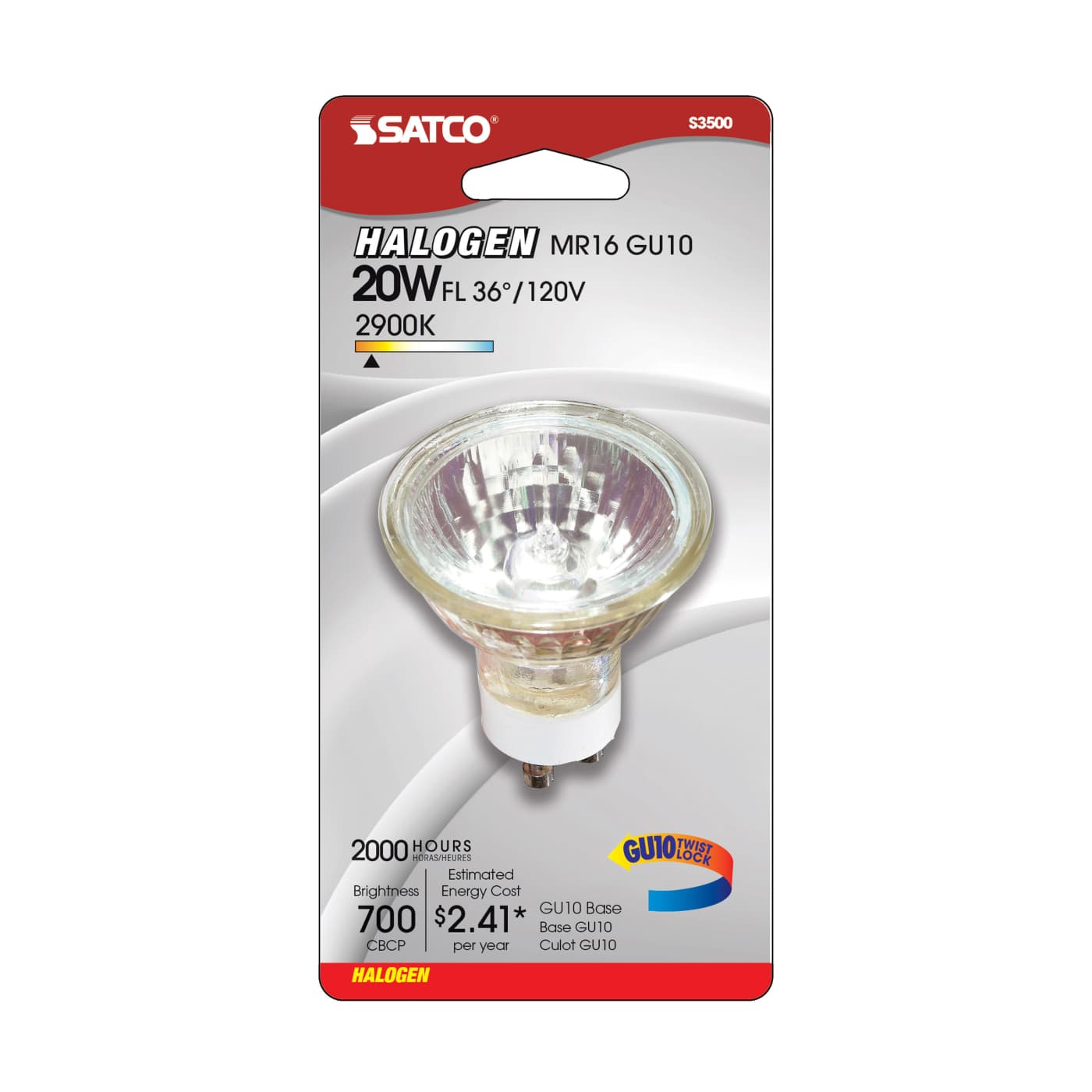 20JDRC/GU10/36D/1BL CARDED - S3500