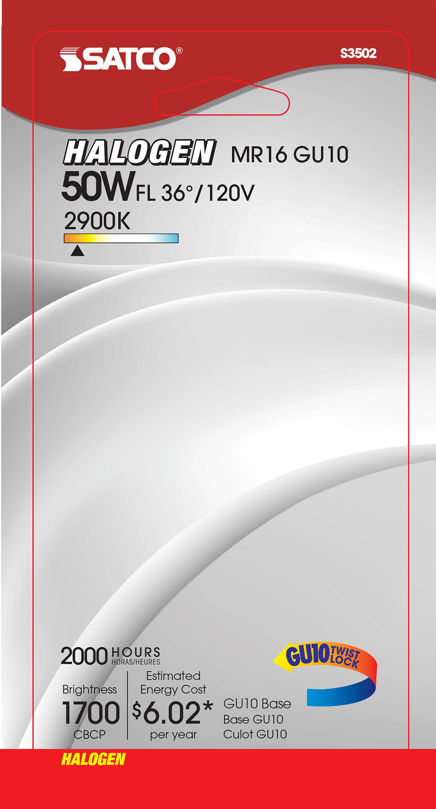 50JDRC/GU10/36D/1BL CARDED - S3502