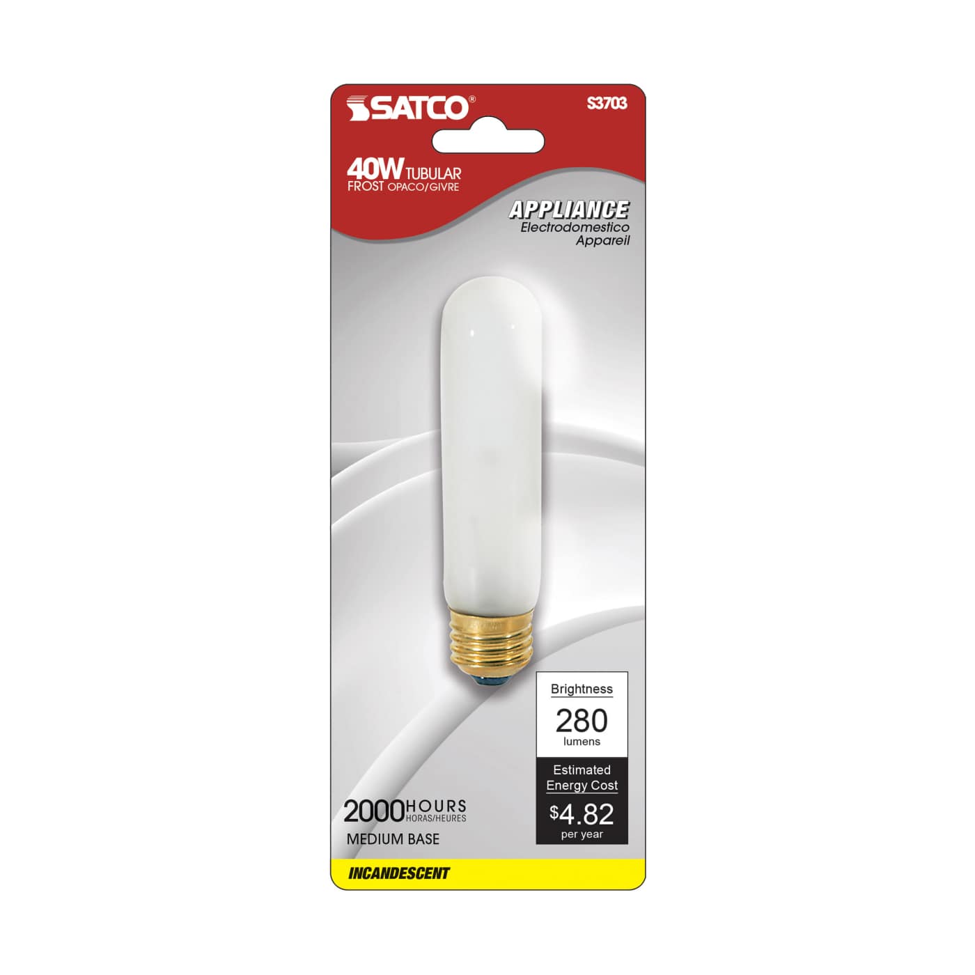 40W T10 STD FROST CARDED - S3703