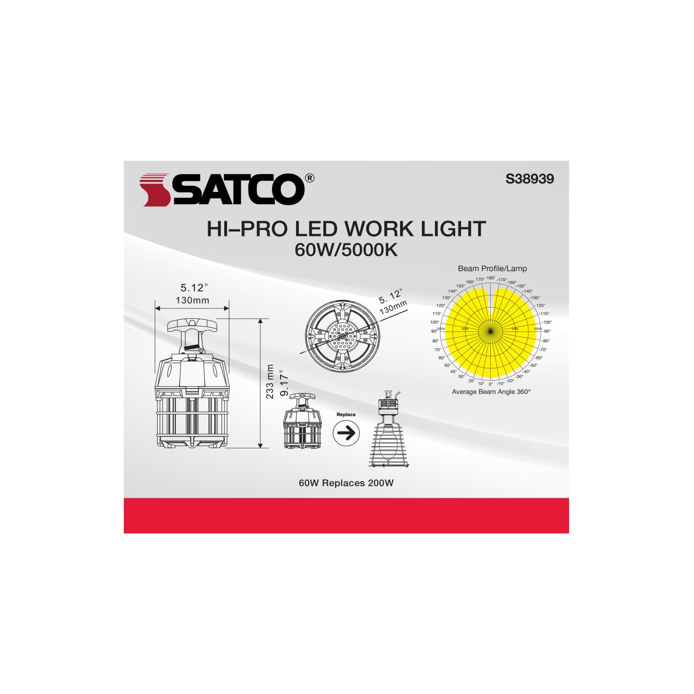 60W/LED/HID/TEMP/5K/120V - S38939