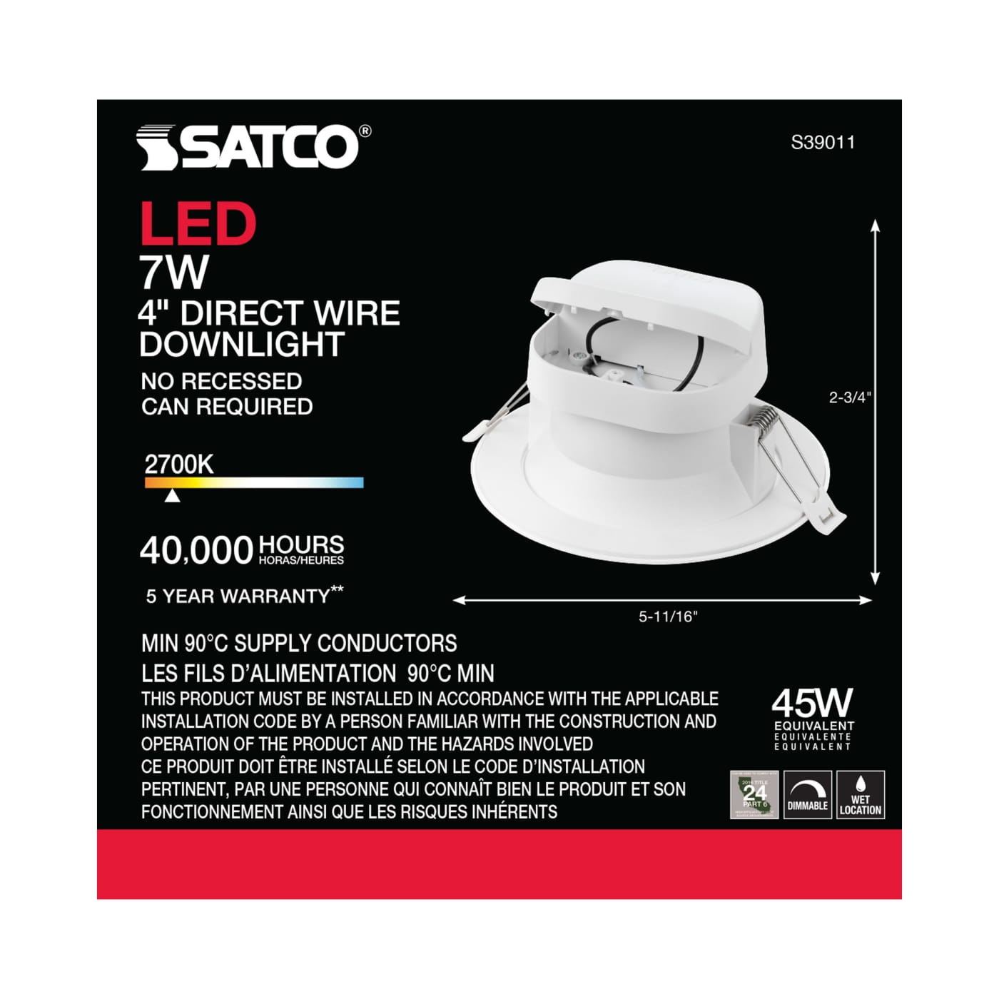 7WLED/DW/RDL/4/27K/120V - S39011