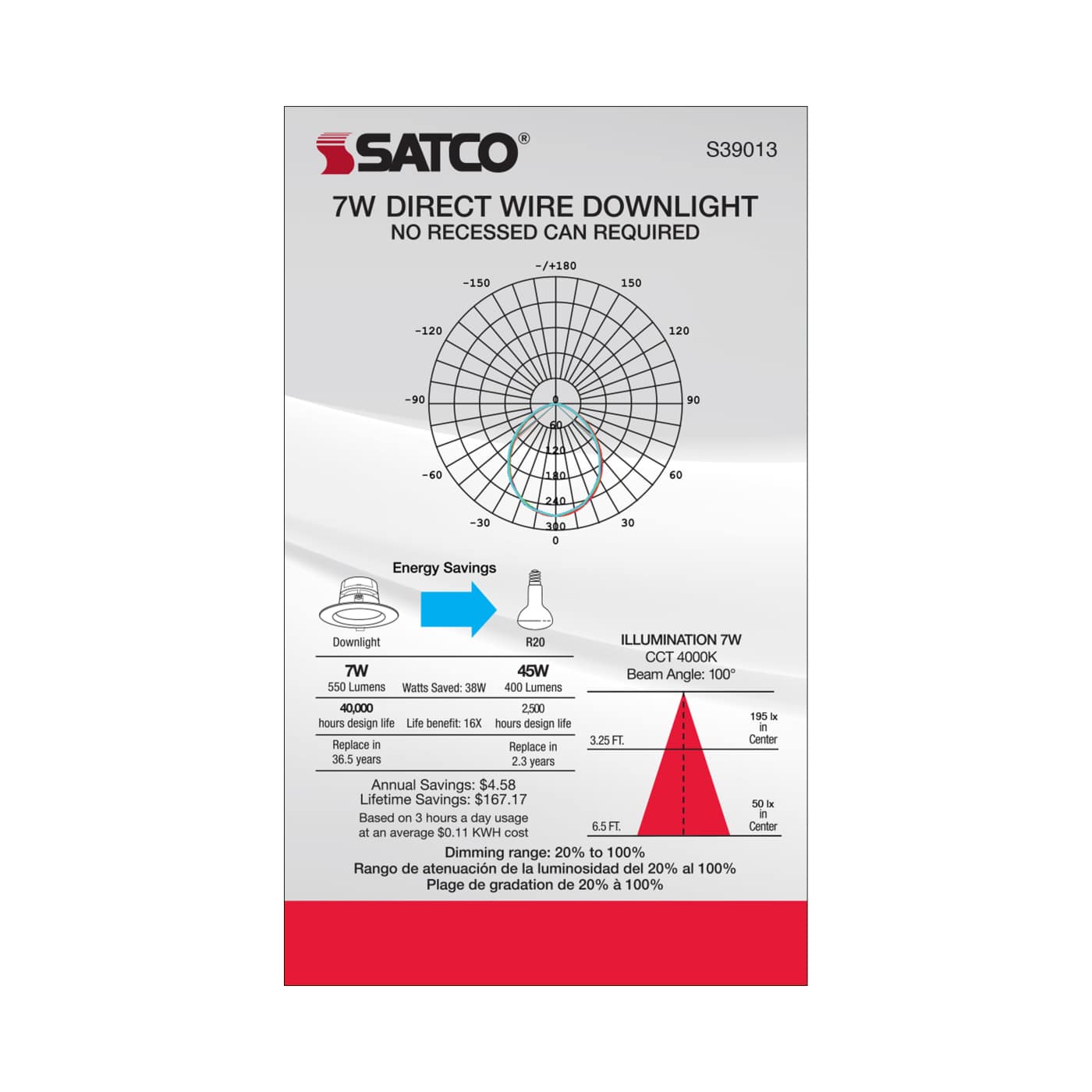 7WLED/DW/RDL/4/40K/120V - S39013