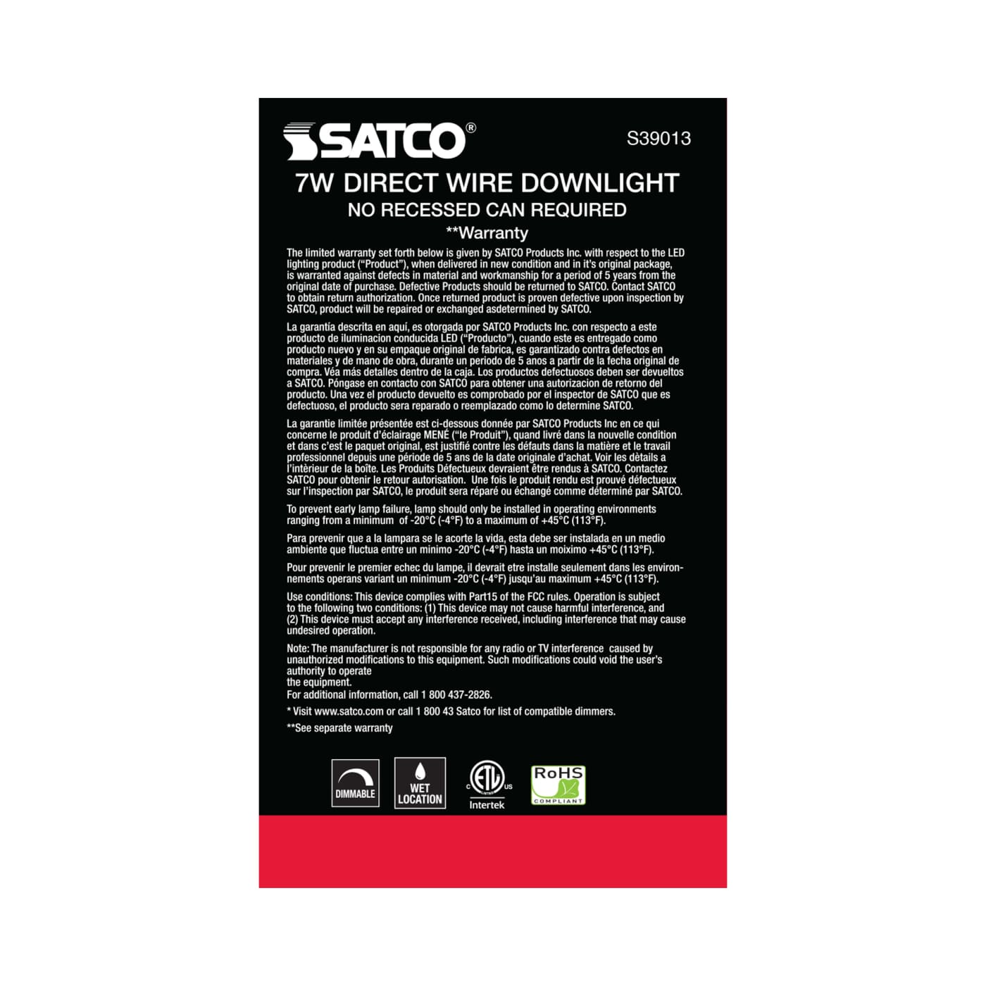 7WLED/DW/RDL/4/40K/120V - S39013