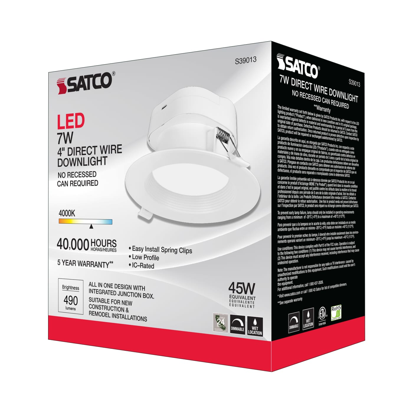 7WLED/DW/RDL/4/40K/120V - S39013