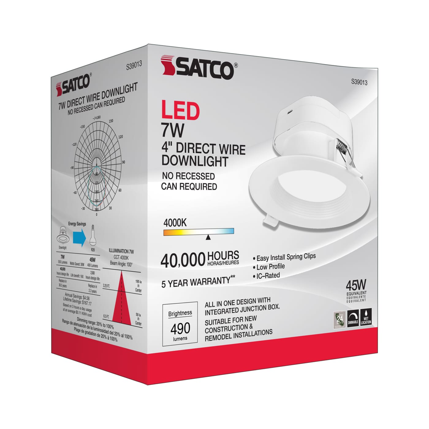 7WLED/DW/RDL/4/40K/120V - S39013