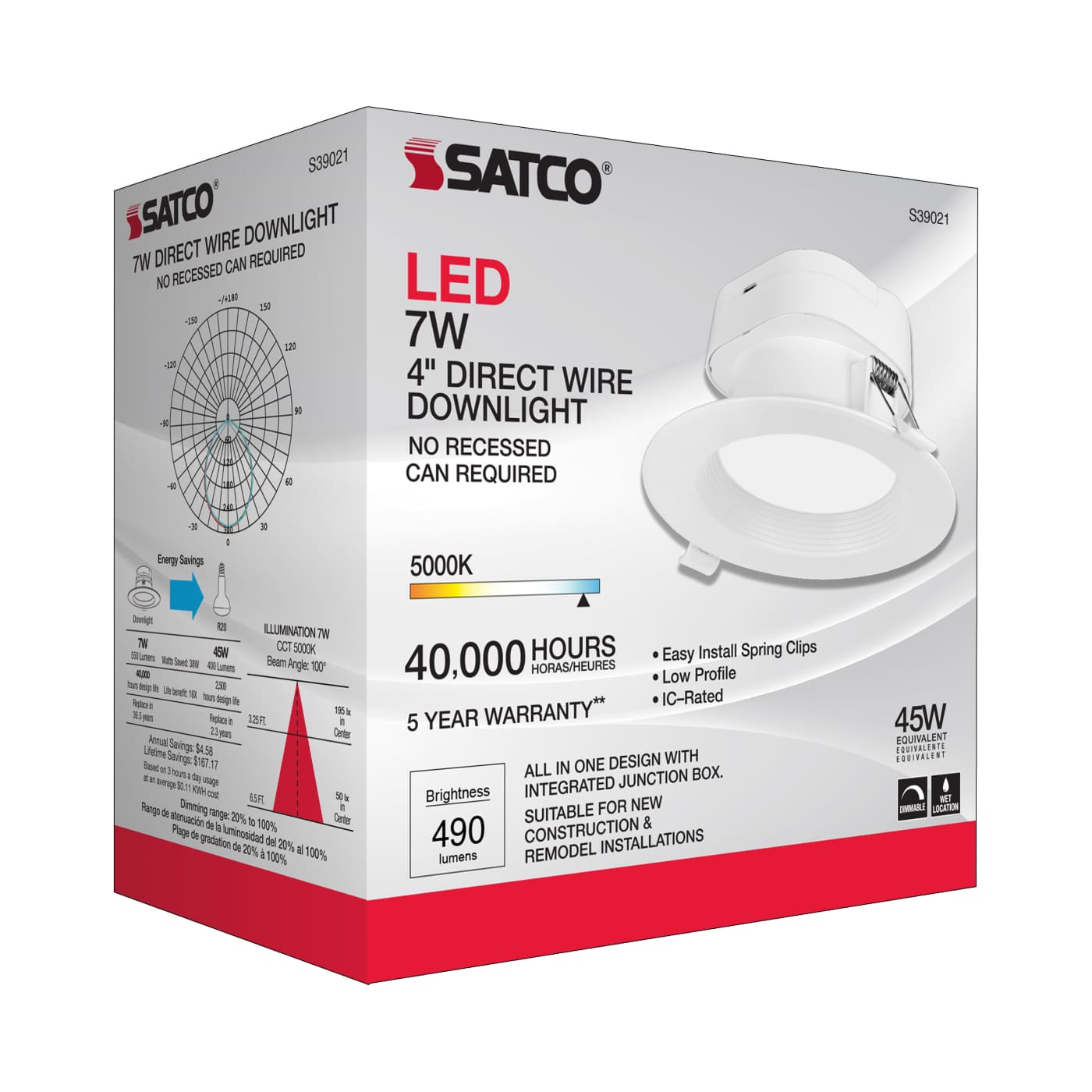 7WLED/DW/RDL/4/50K/120V - S39021