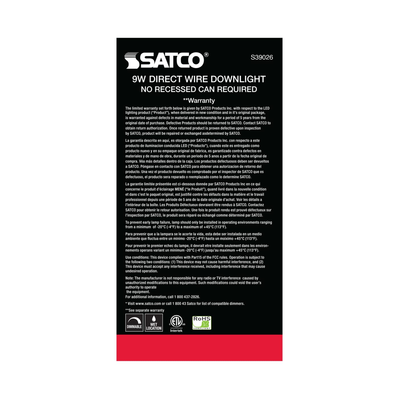 9WLED/DW/RDL/5-6/27K/120V - S39026