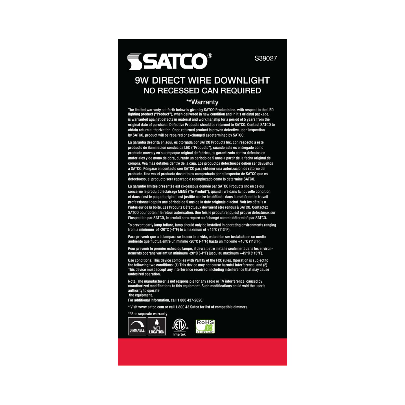 9WLED/DW/RDL/5-6/30K/120V - S39027