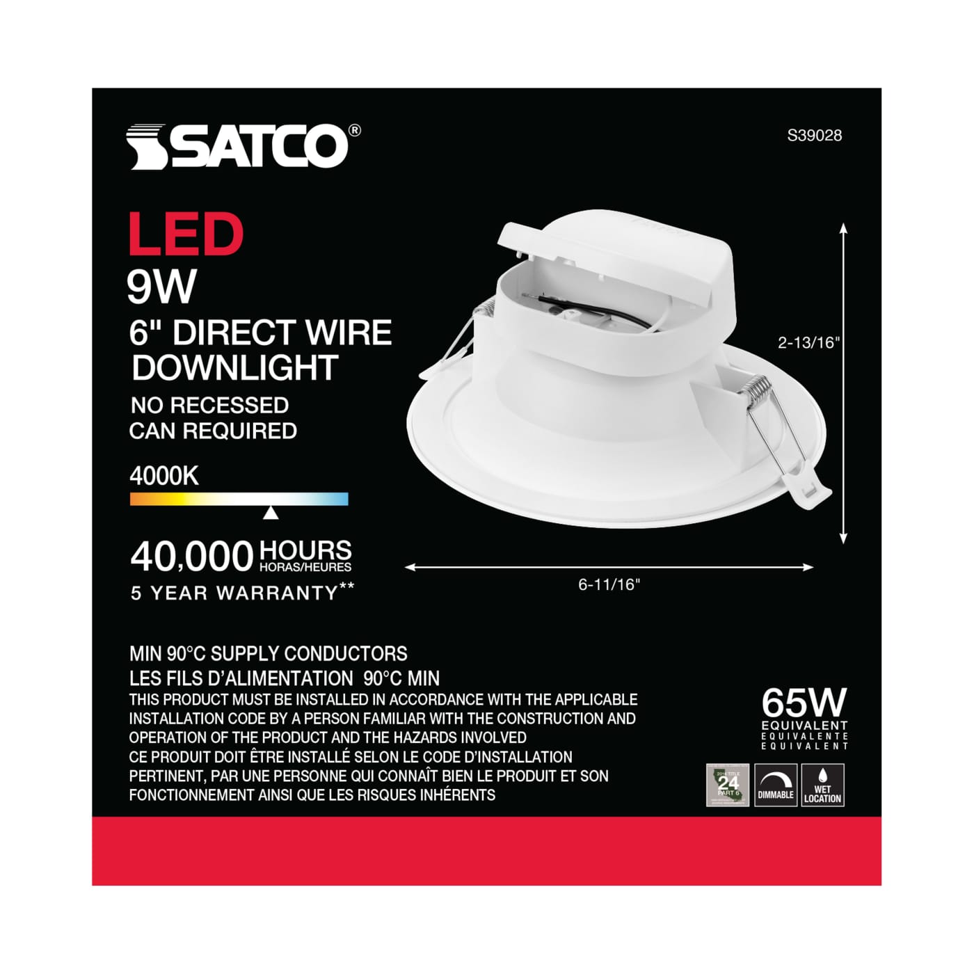 9WLED/DW/RDL/5-6/40K/120V - S39028