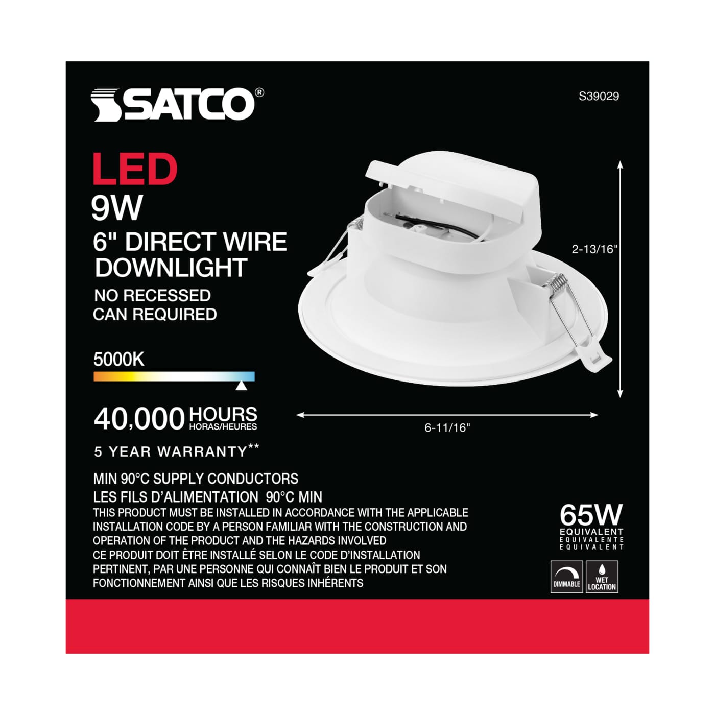 9WLED/DW/RDL/5-6/50K/120V - S39029