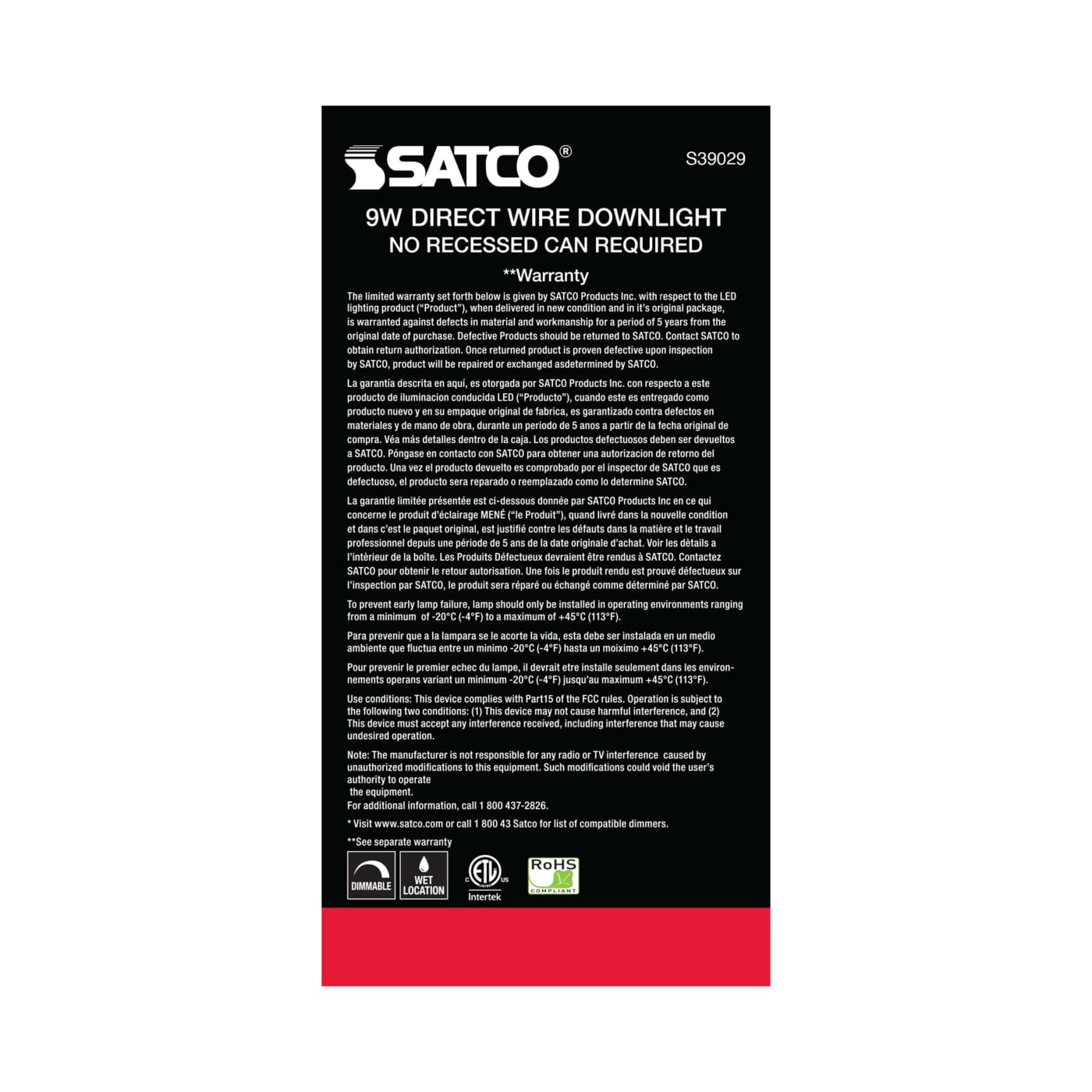 9WLED/DW/RDL/5-6/50K/120V - S39029