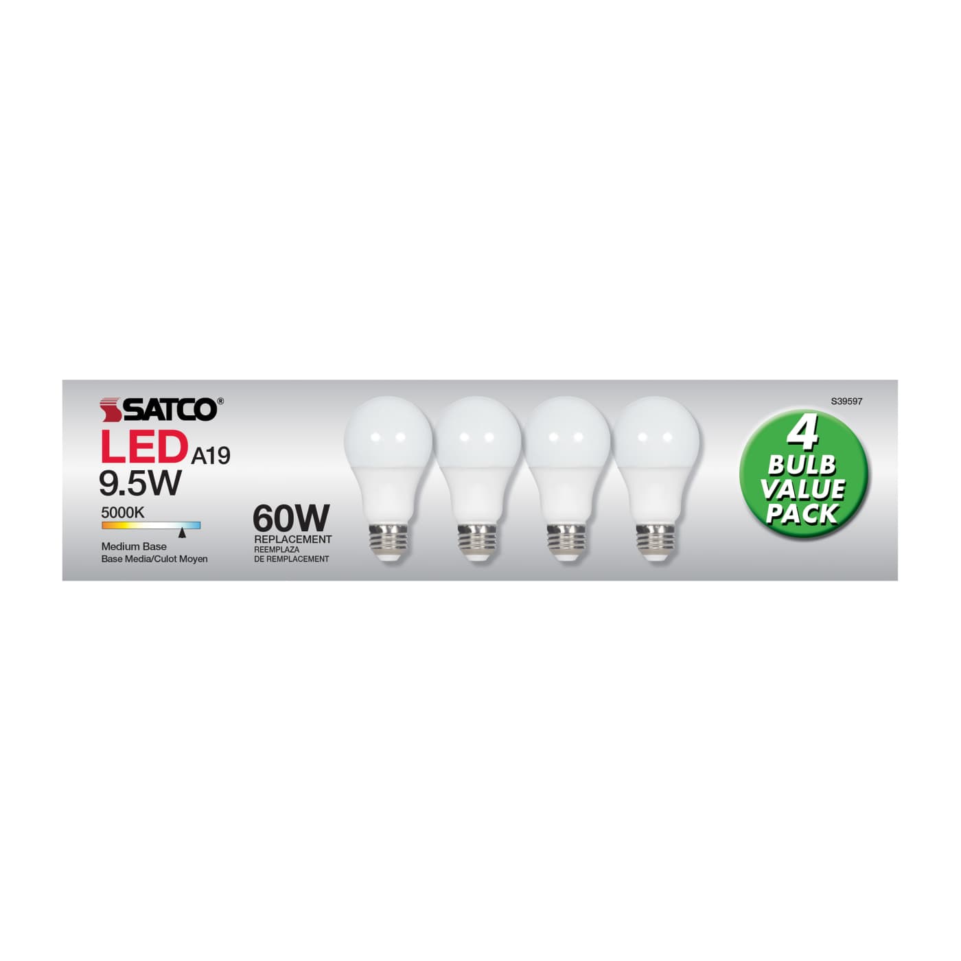 9.5A19/LED/850/ND/120V/4PK - S39597
