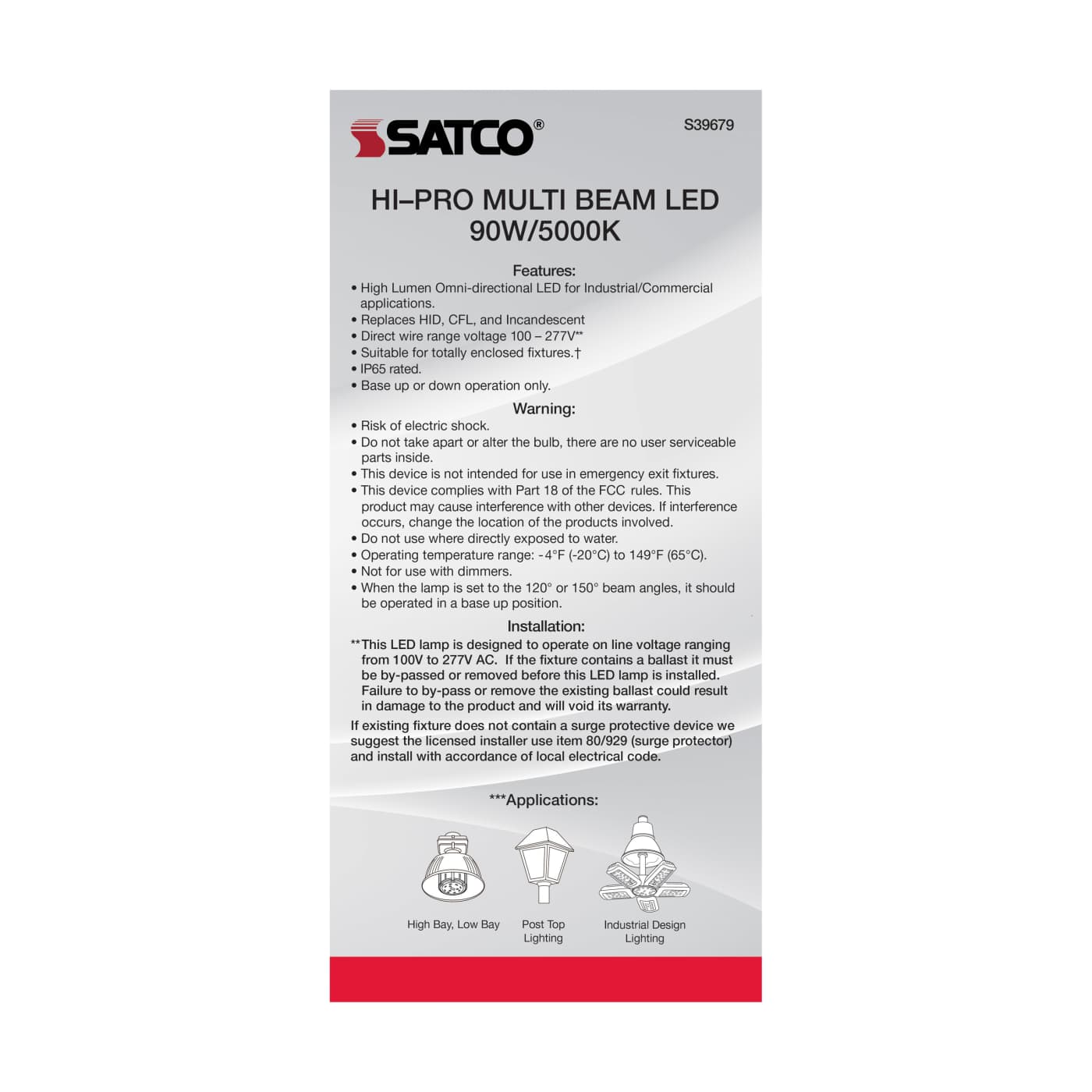 90W/LED/HID/MB-G3/50K/100-277V - S39679