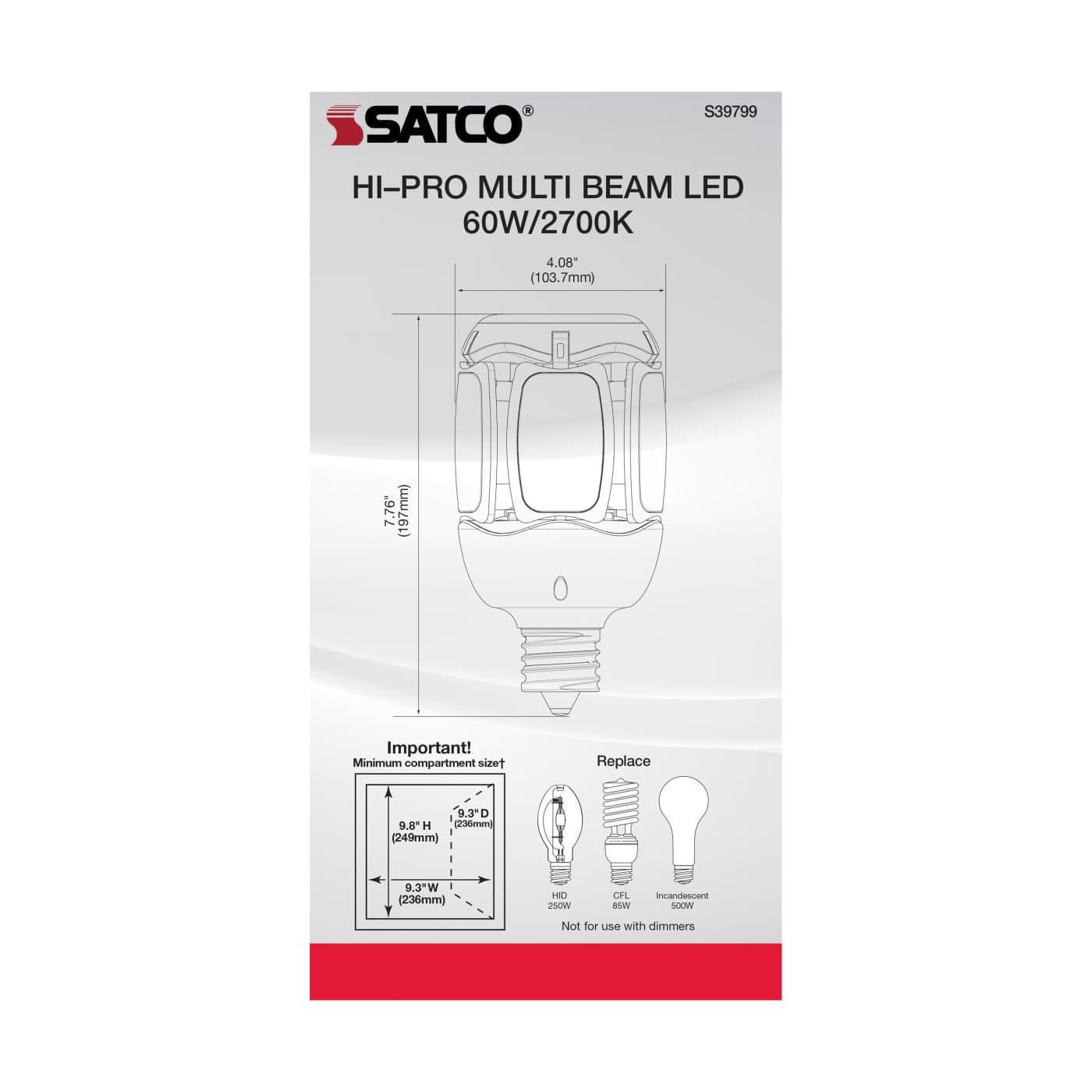 60W/LED/HID/MB-G3/27K/100-277V - S39799