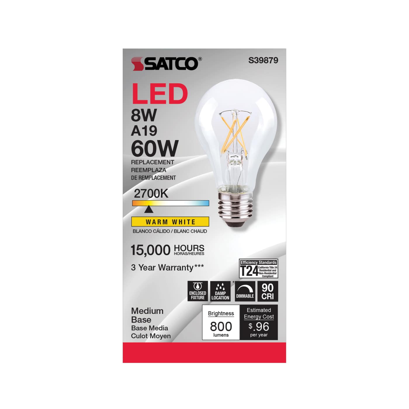 8A19/LED/927/CL/120V - S39879