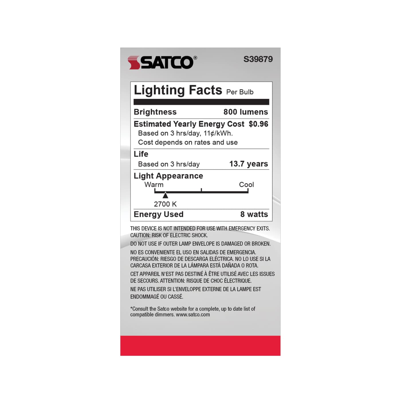 8A19/LED/927/CL/120V - S39879