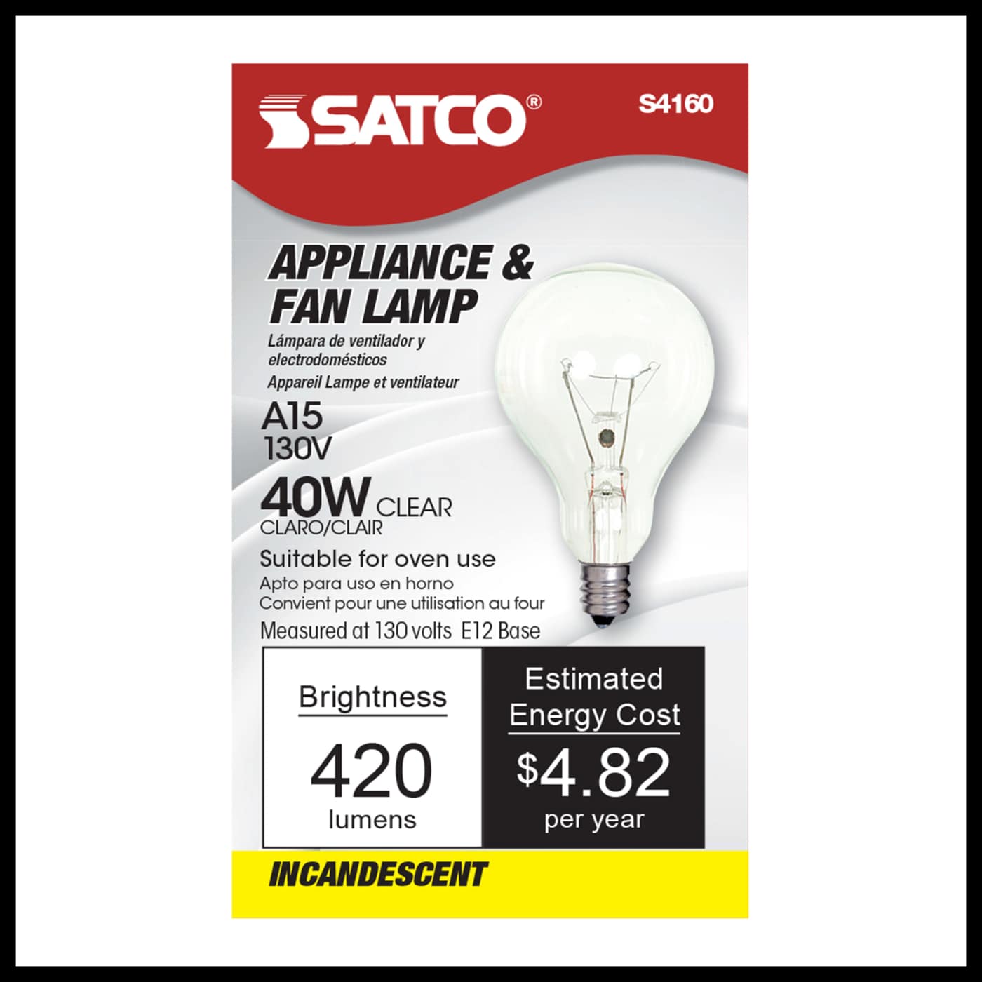 40A15 CLEAR E12 NICKEL PLATED - S4160