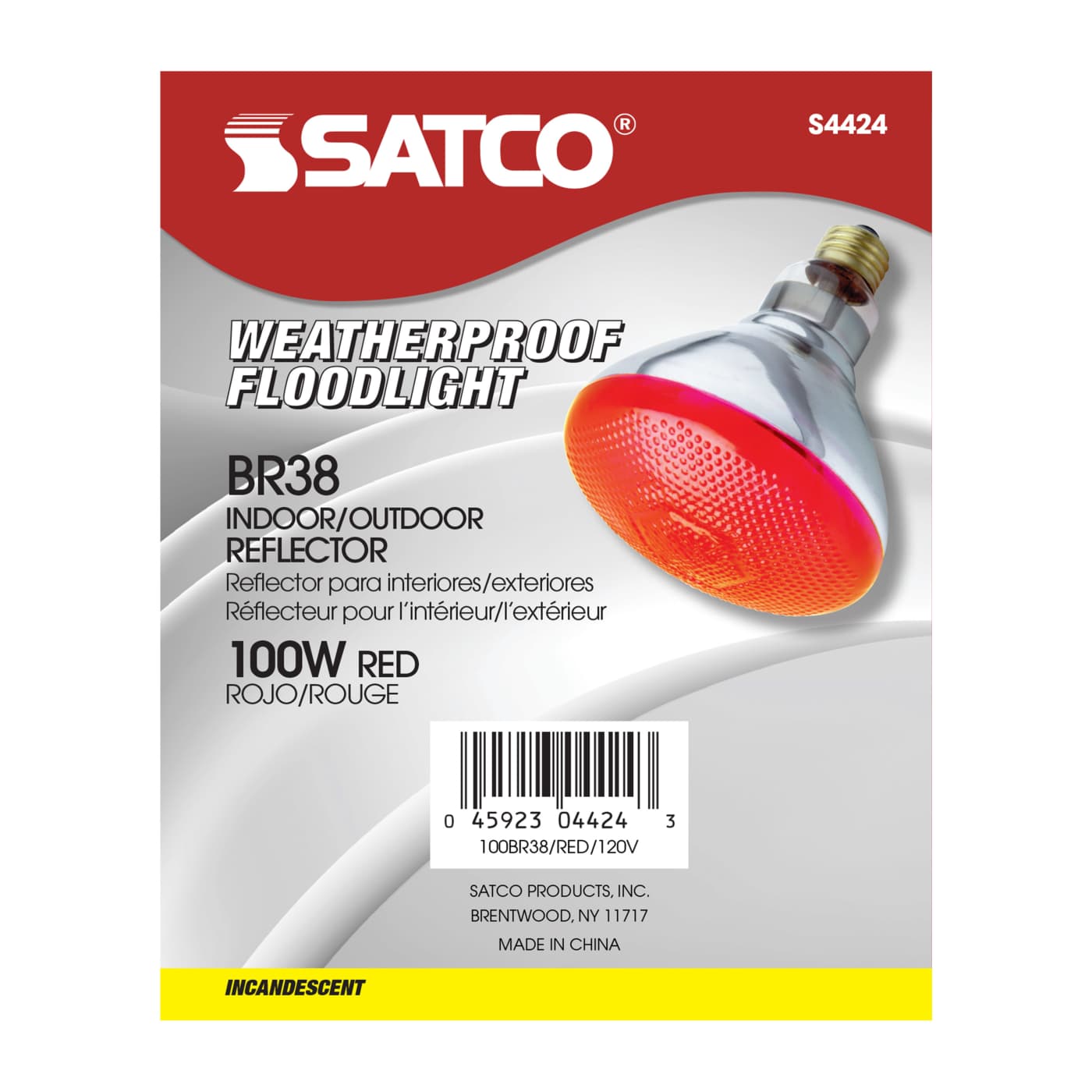 100W BR-38 RED 120V. - S4424