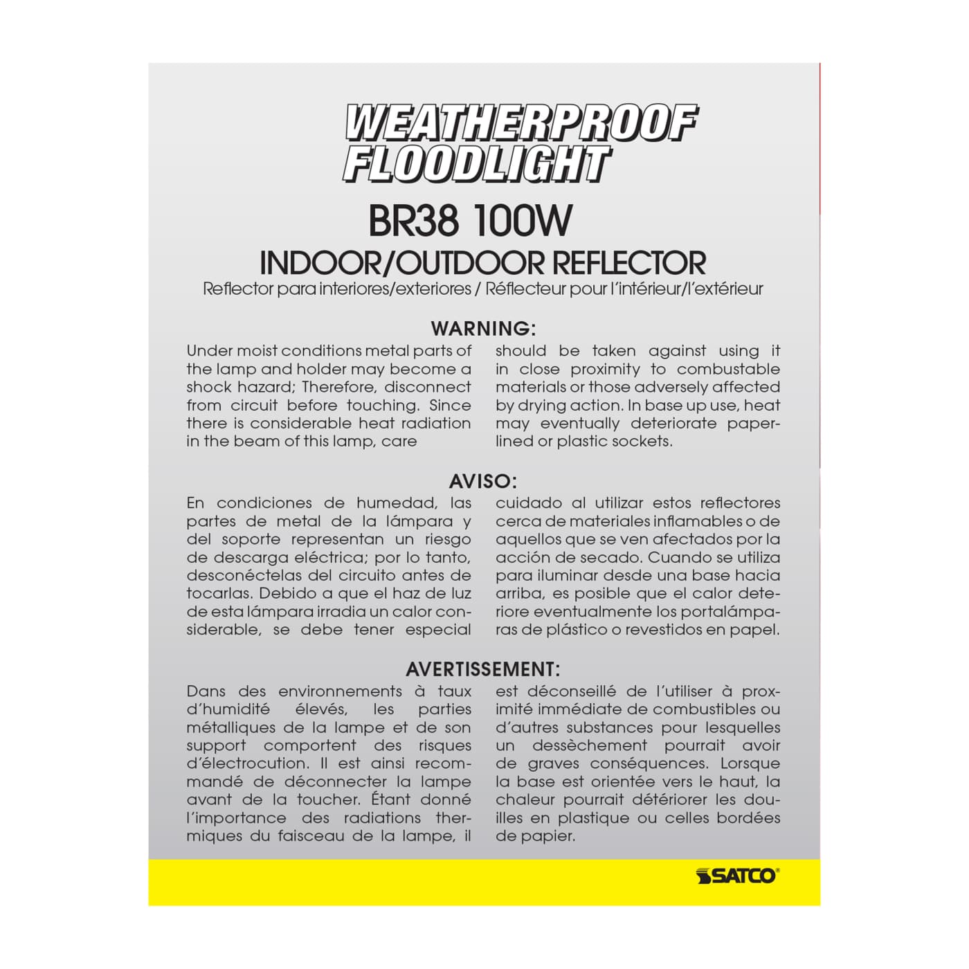 100W BR-38 RED 120V. - S4424