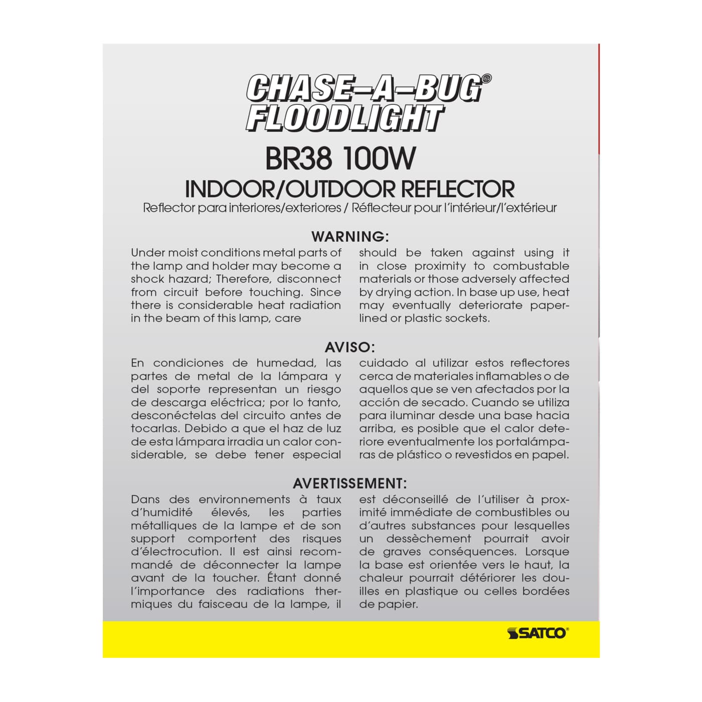 100W BR-38 YELLOW/BUG 120V. - S4426