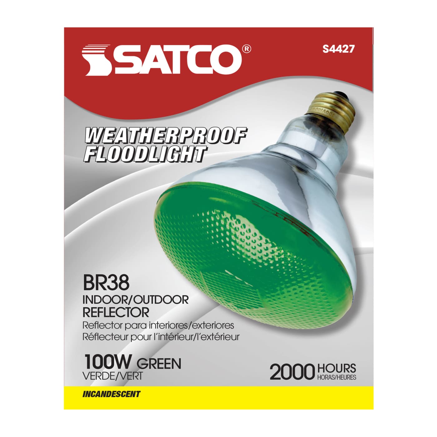 100W BR-38 GREEN 120V. - S4427