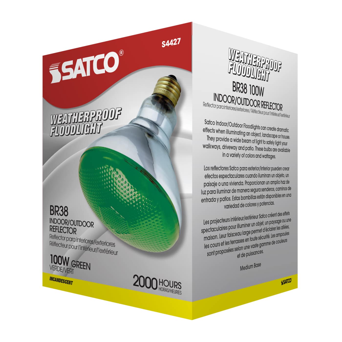 100W BR-38 GREEN 120V. - S4427
