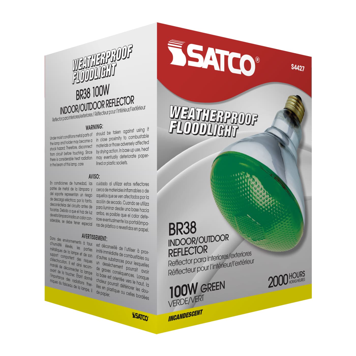 100W BR-38 GREEN 120V. - S4427