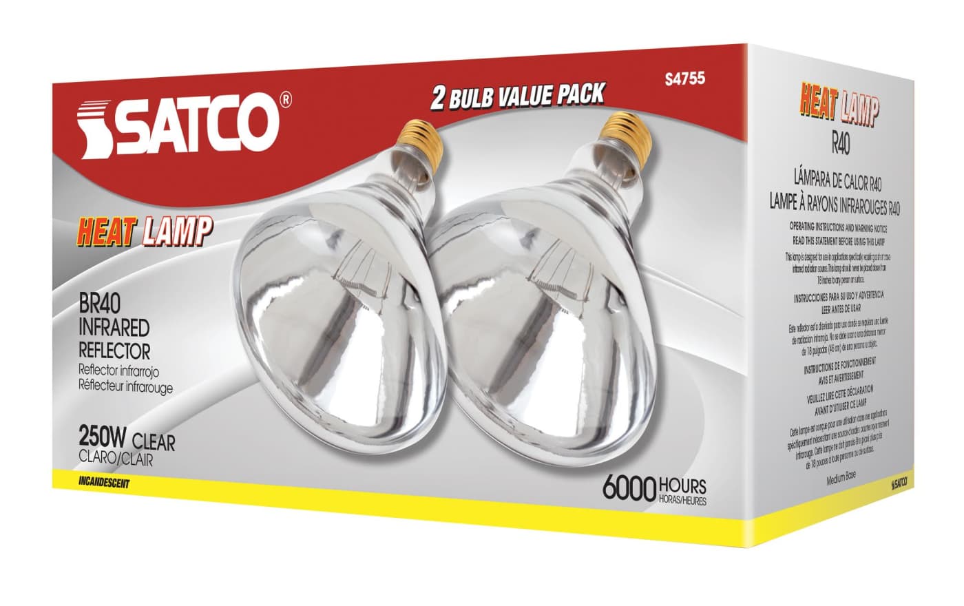 250R40/1/CL/2PK HEAT LAMP - S4755