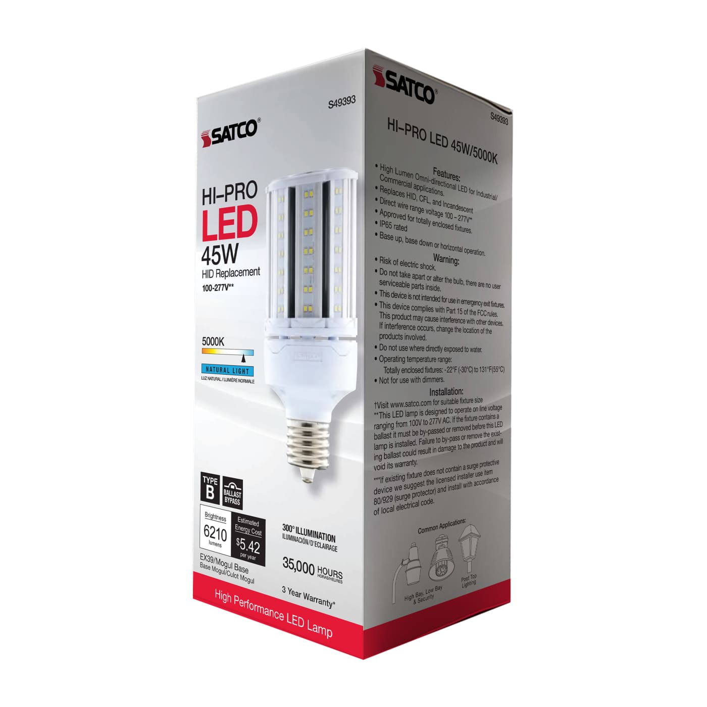 45W/LED/HP/850/100-277V/EX39 - S49393