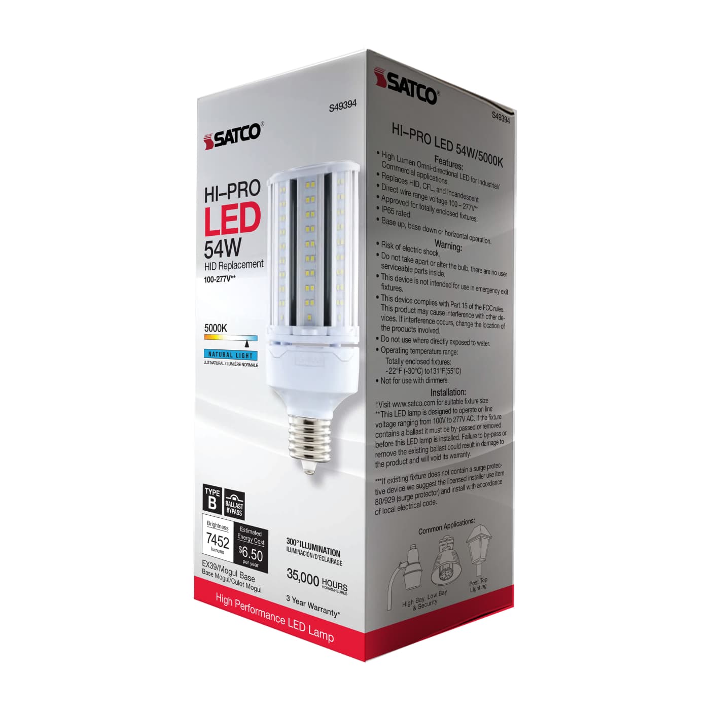 54W/LED/HP/850/100-277V/EX39 - S49394