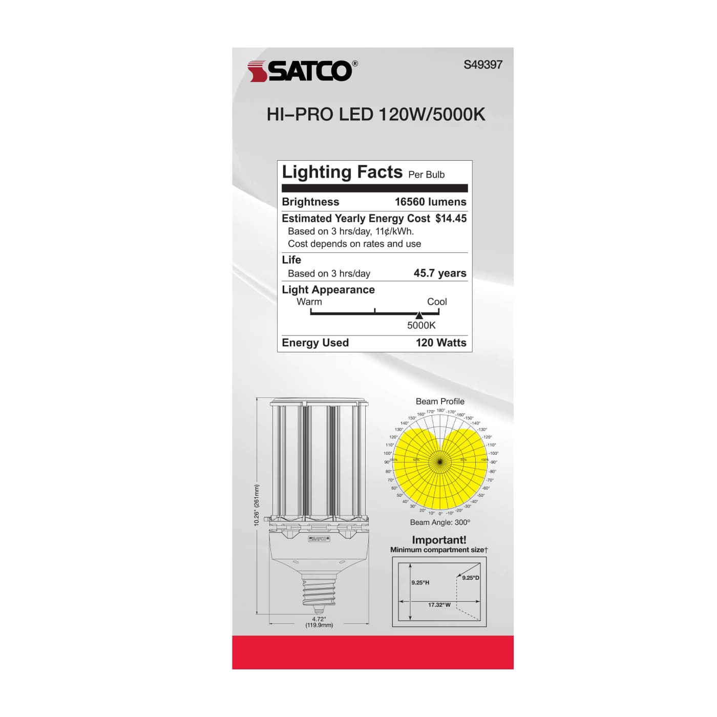 120W/LED/HP/850/100-277V/EX39 - S49397