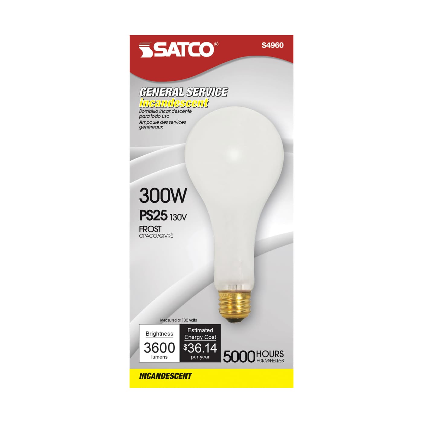 300M/IF MED BASE FROSTED 130V. - S4960