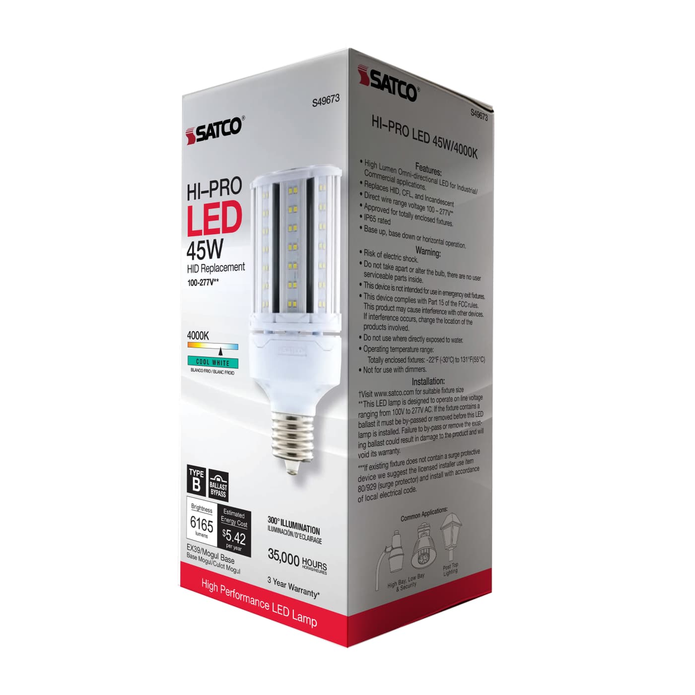 45W/LED/HP/840/100-277V/EX39 - S49673