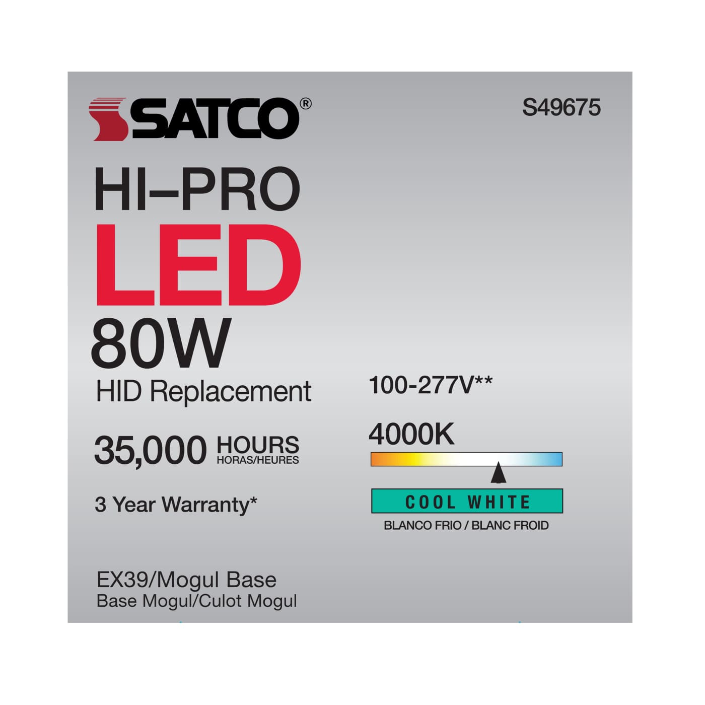 80W/LED/HP/840/100-277V/EX39 - S49675