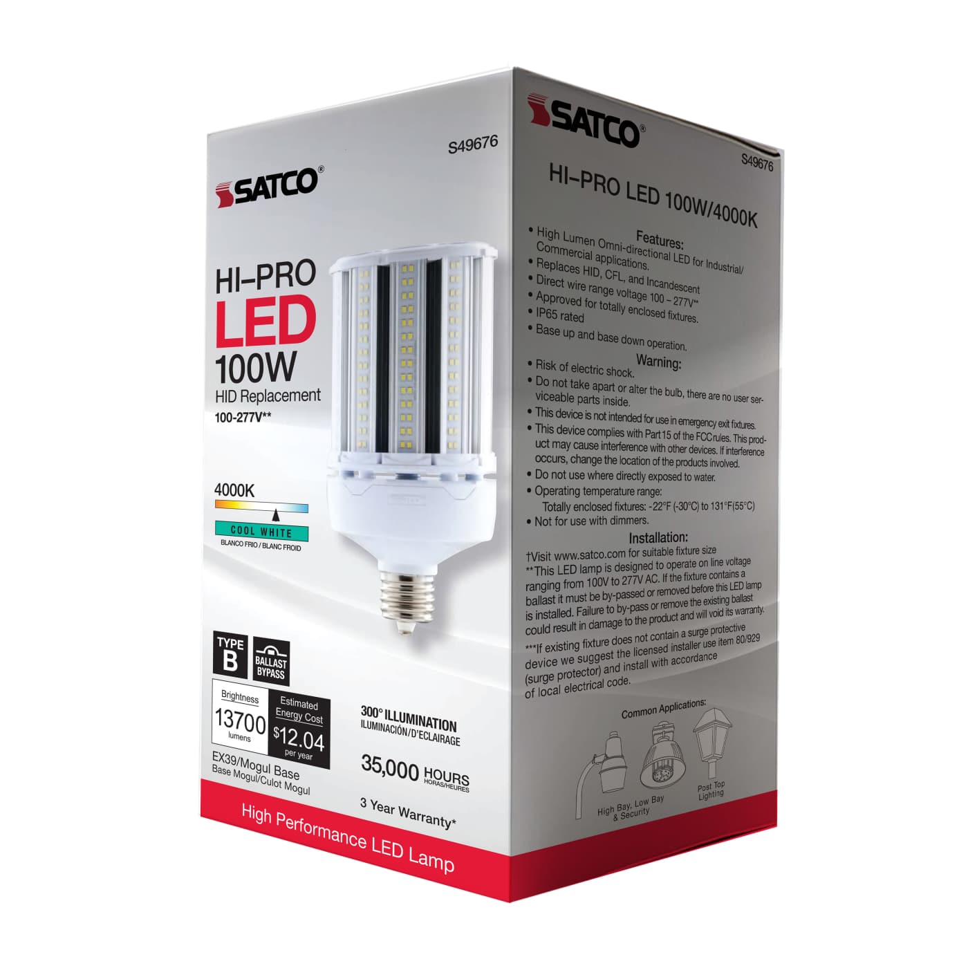 100W/LED/HP/840/100-277V/EX39 - S49676