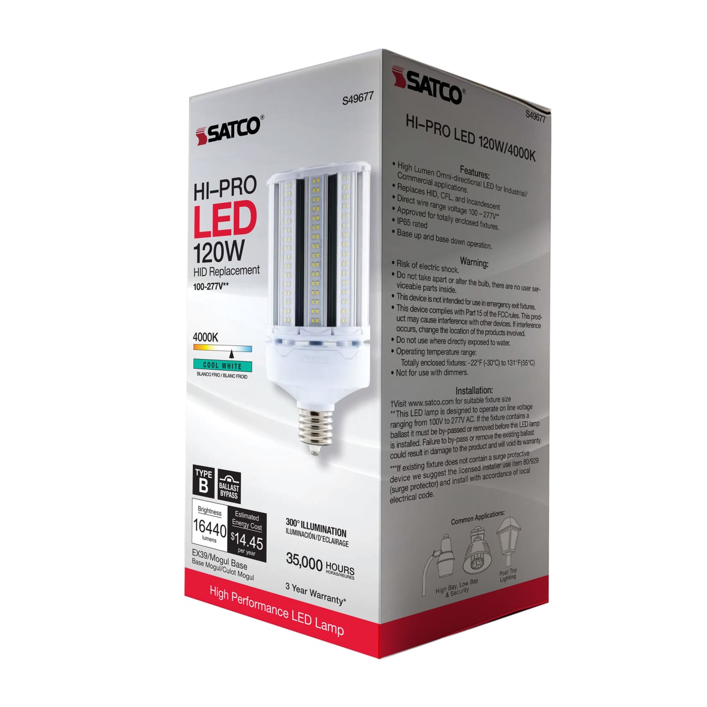 120W/LED/HP/840/100-277V/EX39 - S49677