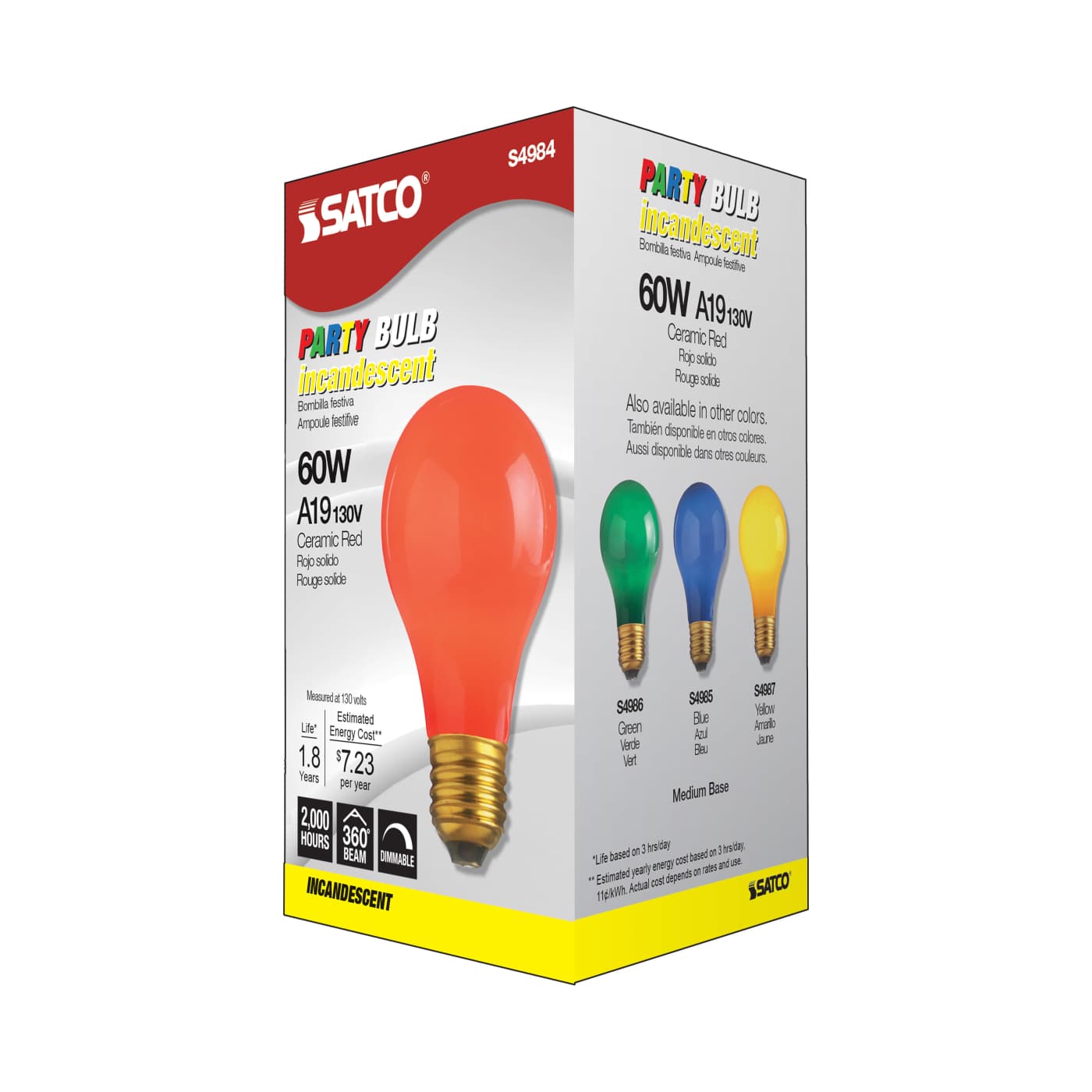 60W A19 STD RED CERAMIC - S4984