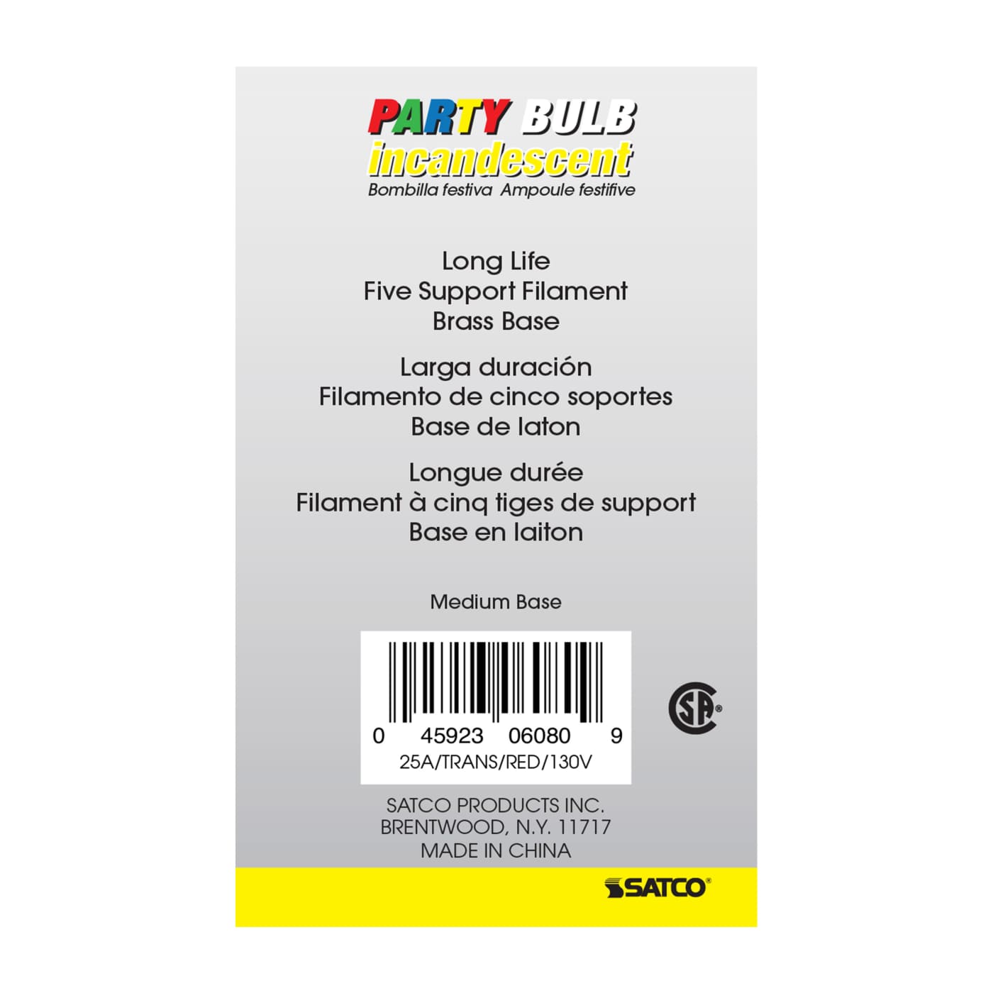 25W A19 TRANS. RED 130V - S6080