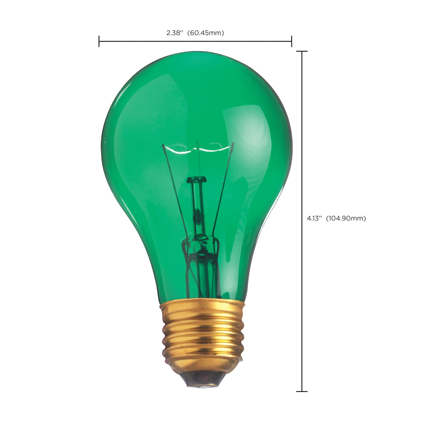 25W A19 TRANS. GREEN 130V - S6081