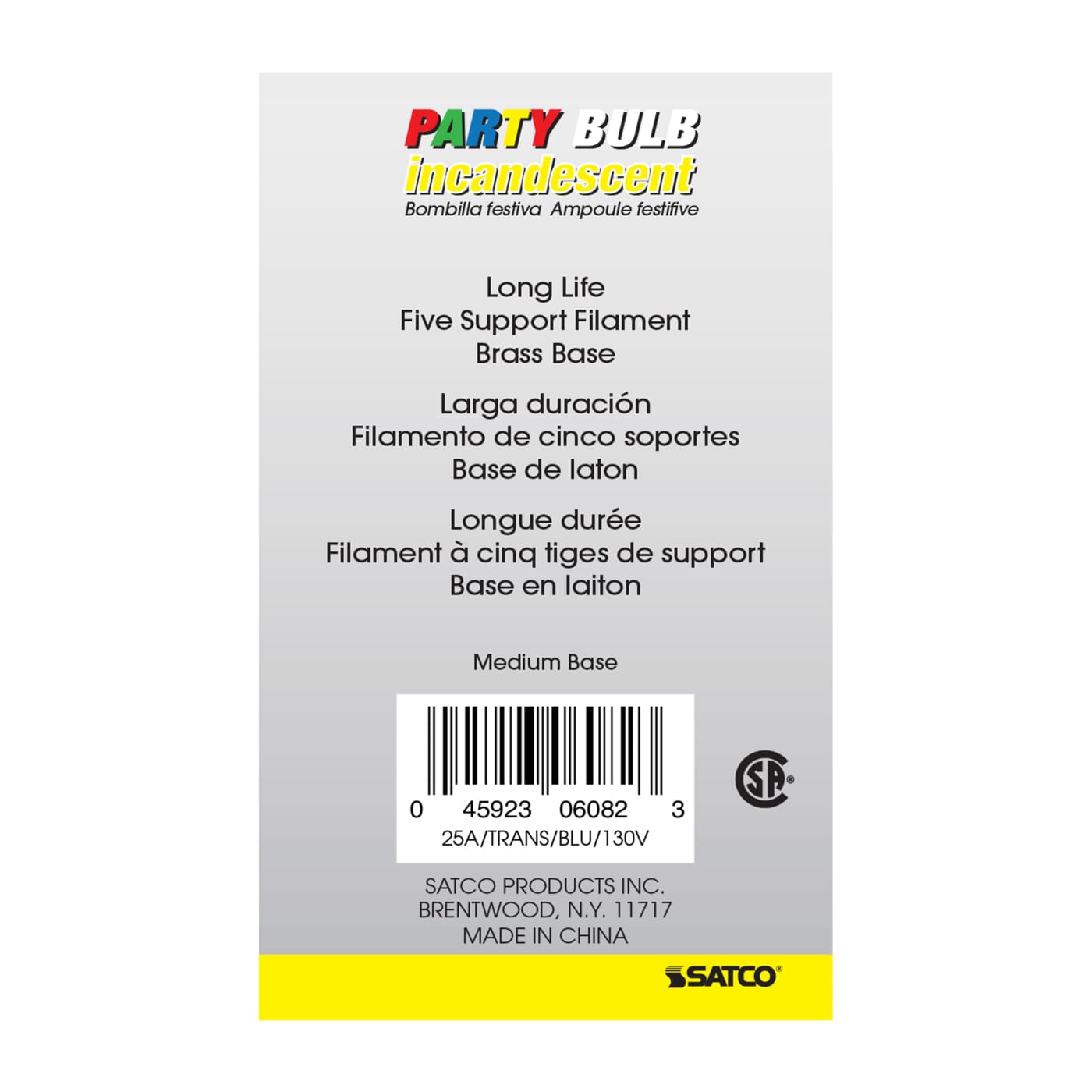 25W A19 TRANS. BLUE 130V - S6082