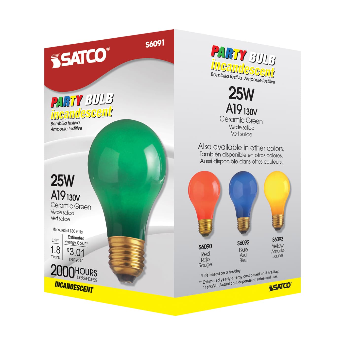 25W A19 CERAMIC GREEN 130V. - S6091