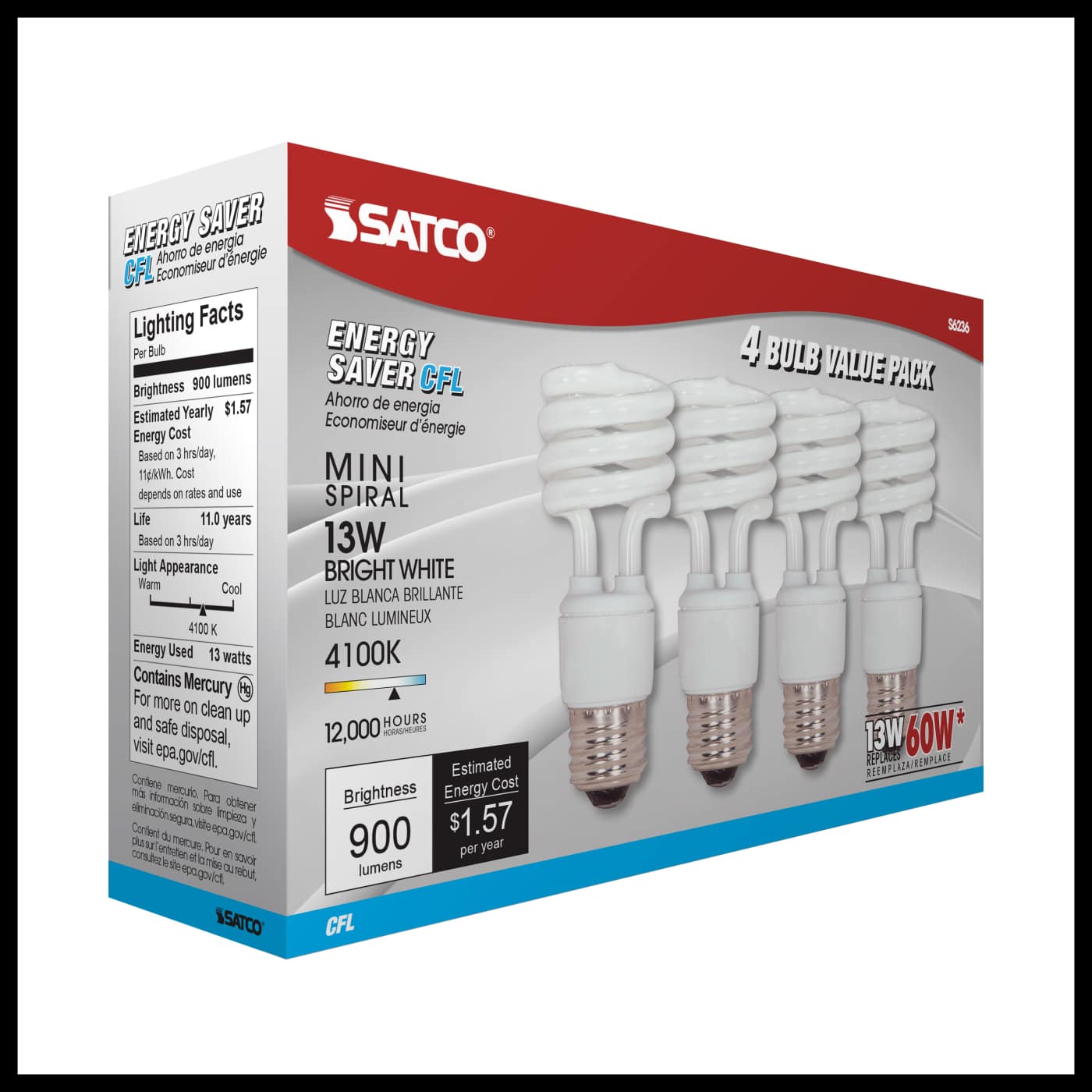 13T2/E26/4100K/120V/4PK - S6236