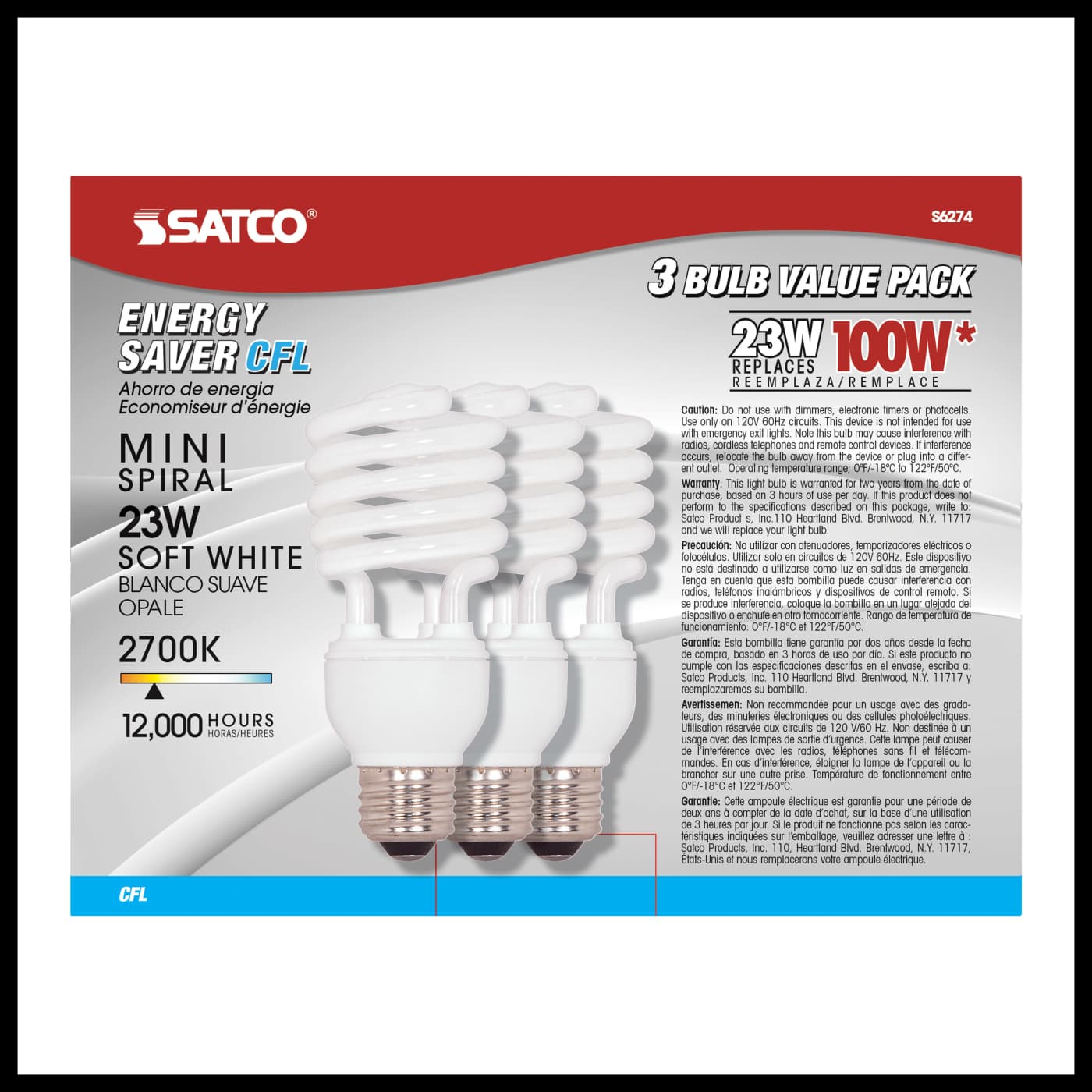 23T2/E26/2700K/120V/3PK - S6274