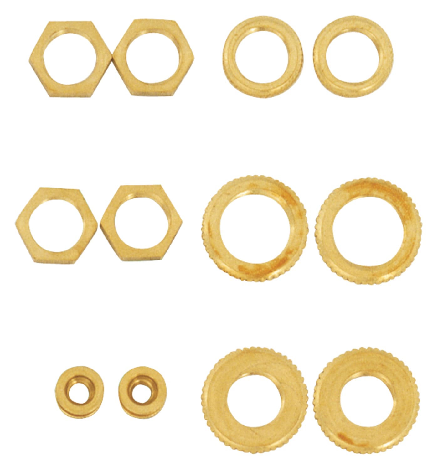 12 ASST BRASS LOCKNUTS - S70-153