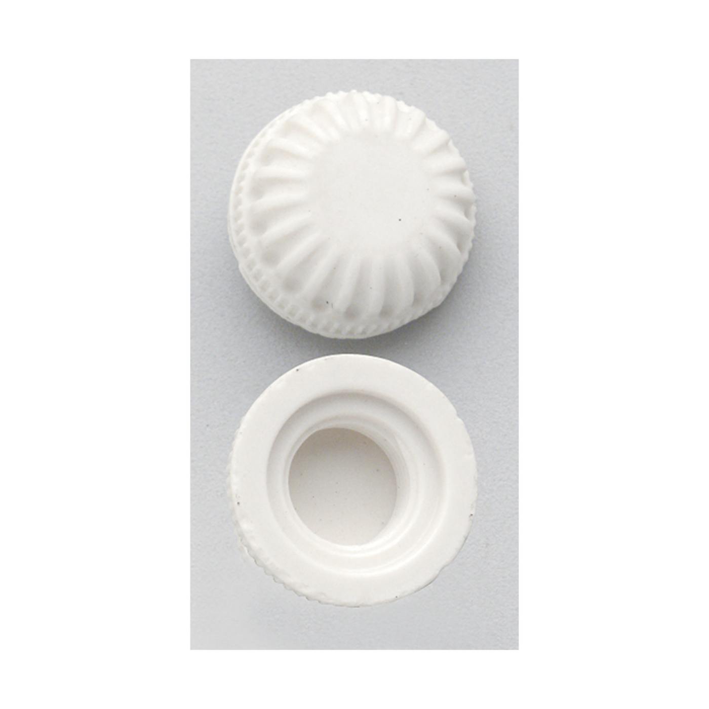 2 WHITE PLASTIC LOCK UP CAPS - S70-582