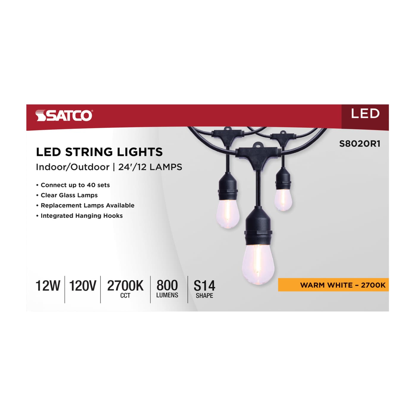 24FT/LED/SL/S14/27K/120V - S8020R1